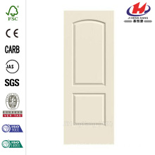 24 in. x 80 in. Smooth 2-Panel Arch Top Solid Core Primed Molded Interior Door Slab